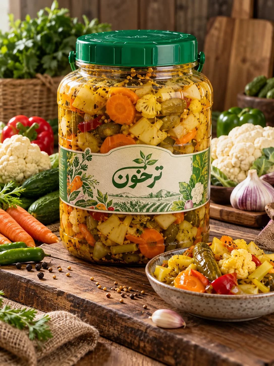 خرید ترشی مخلوط خانگی ترخون | ترد، خوش‌طعم و تهیه‌شده از سبزیجات تازه و مرغوب
