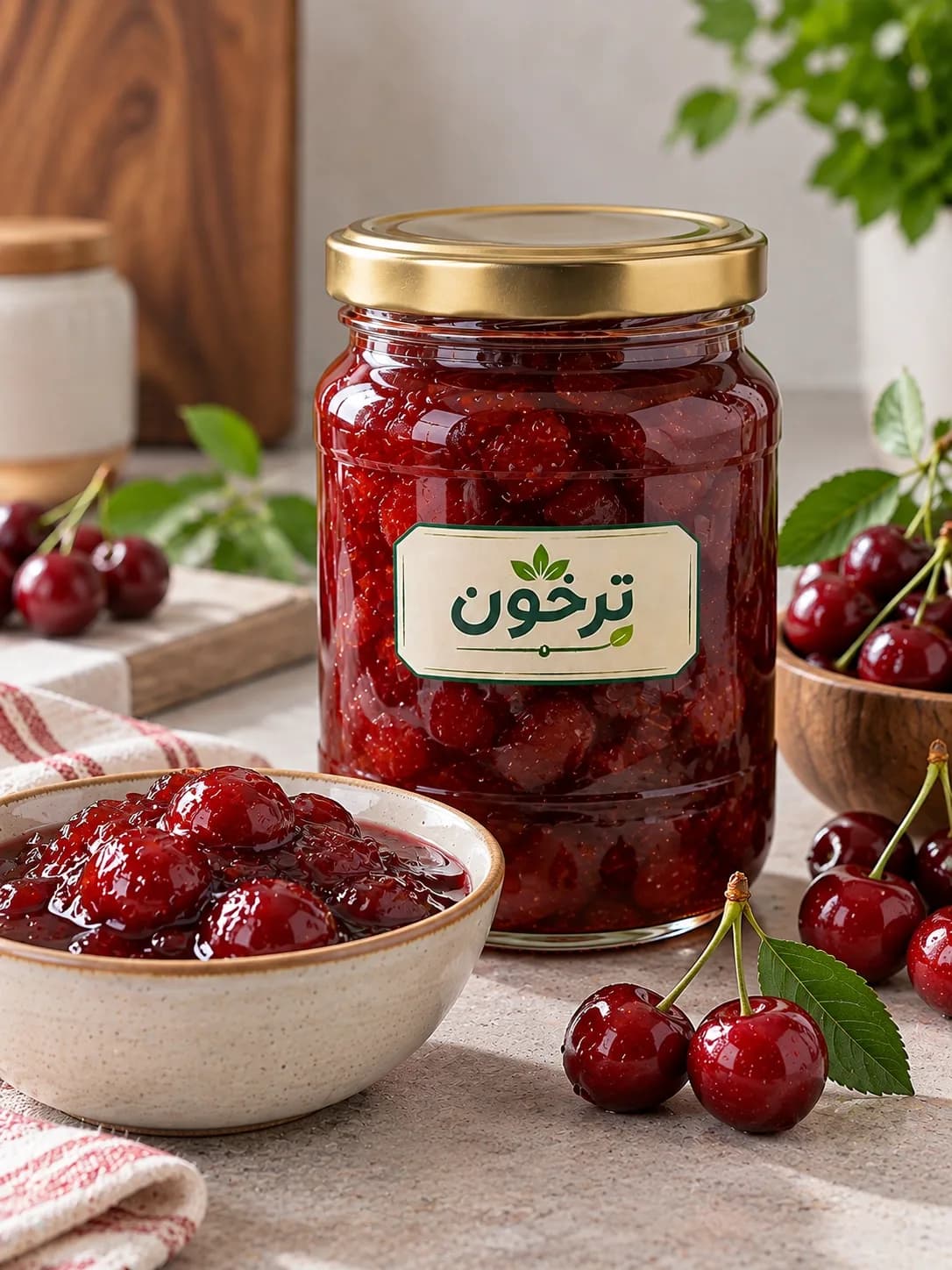 خرید مربای آلبالو خانگی ترخون | تهیه‌شده از آلبالوی تازه و مرغوب