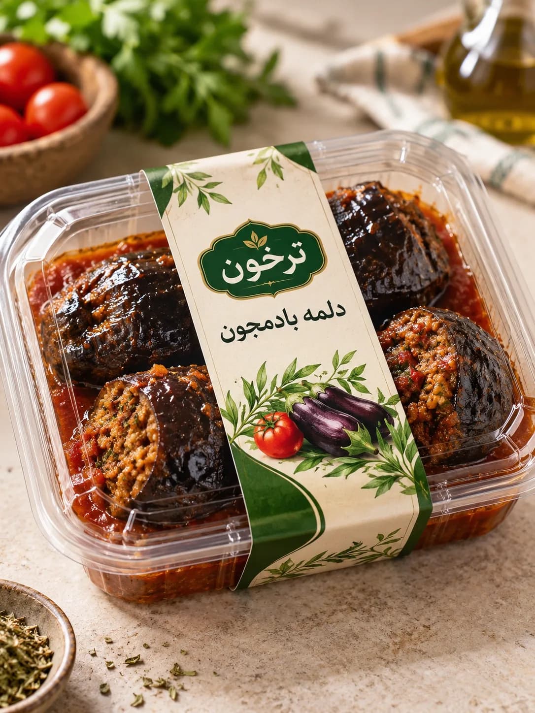 خرید دلمه بادمجان ترخون | خوش‌طعم، خانگی و آماده پخت با مواد تازه و معطر