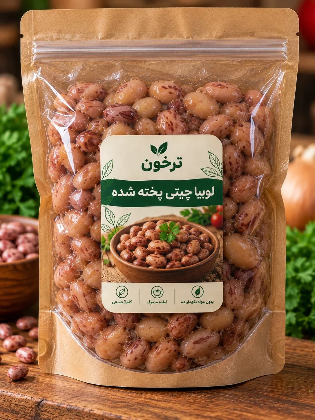 خرید لوبیا چیتی پختهشده ترخون | نرم، خوشطعم و آماده مصرف